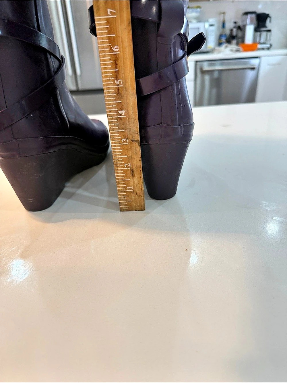 Hunter Andora Tall Wedge Rain Boots Purple๐๐ - Picture 5 of 16